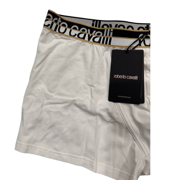 13-64 ROBERTO CAVALLI Men's NWT Cotton Boxer Brief Knitted Panties White XL - Picture 3 of 5